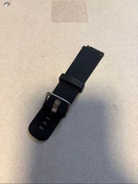 Garmin Black Textured Silicone Apple Watch Band with Stainless Buckle